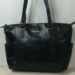 Stone &Co black leather laptop bag. NWOT